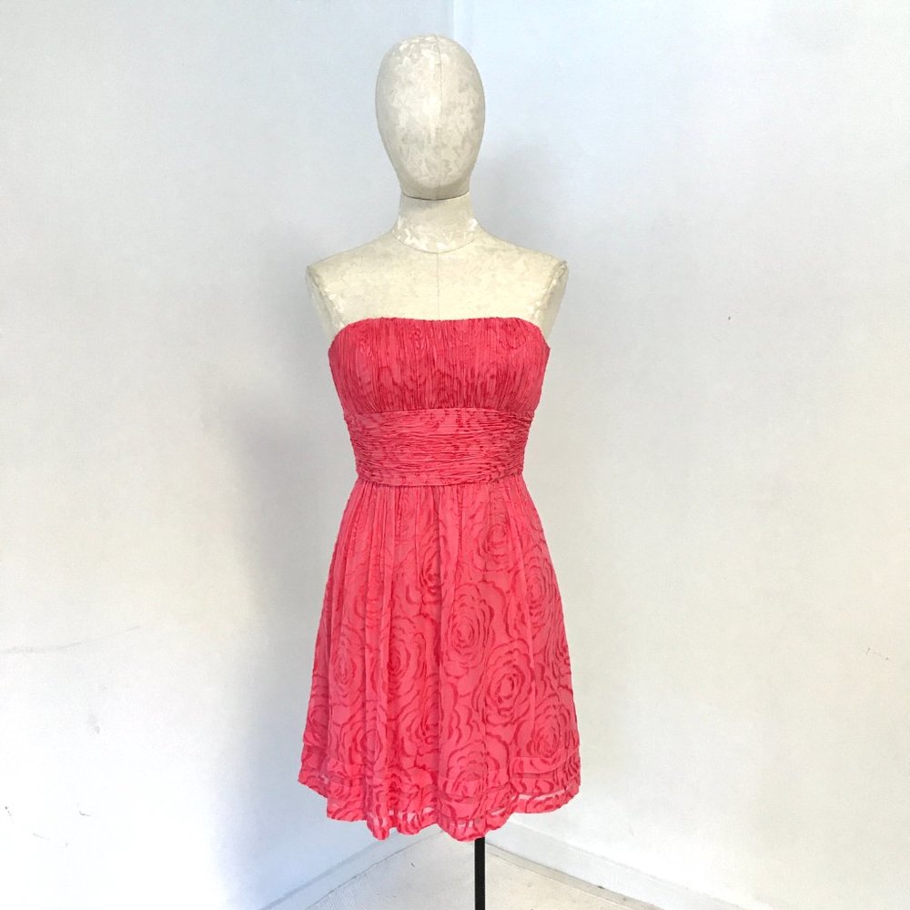 BCBGMaxAzria 6 Rose Strapless Mini Dress Pink - Picture 3 of 11